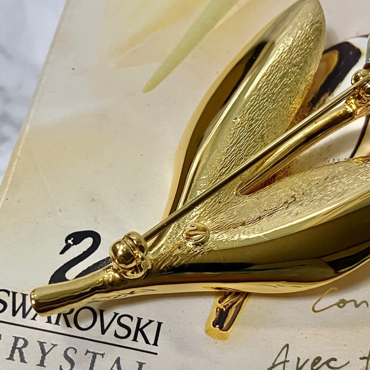 m】美品 SWAROVSKI スワロフスキー チューリップ ブローチ m】美品 SWAROVSKI スワロフスキー チューリップ ブローチ