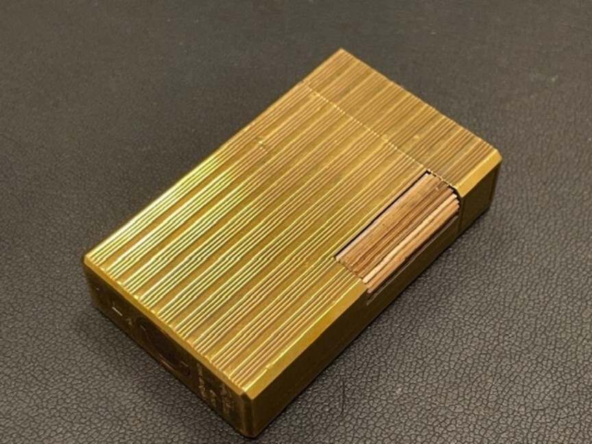 ◆58311 S.T. Dupont デュポン ライン1 ガスライター 火花 ゴールドカラー 喫煙具 着火具◆ 