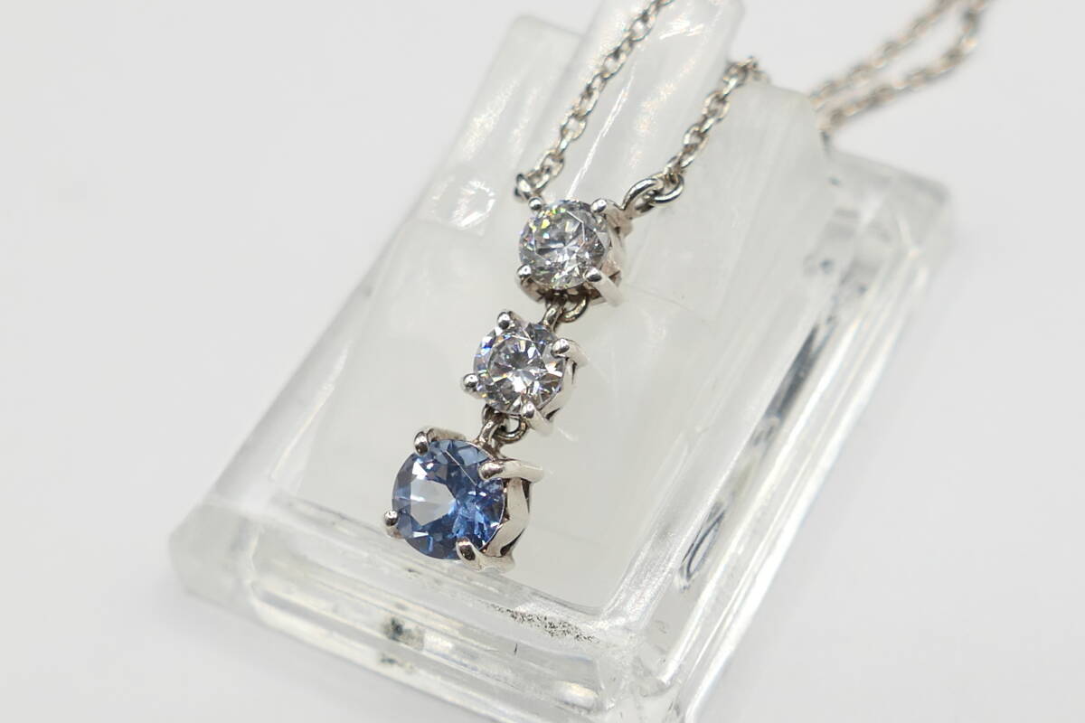 極美品　スタージュエリー　STAR JEWELRY　3連　ジルコニア　ネックレス