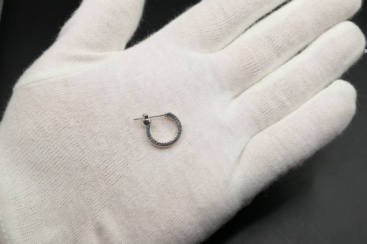 新品　未使用　ライオンハート　合成ダイヤ　ロゴ　フープ　ピアス　クロッシング