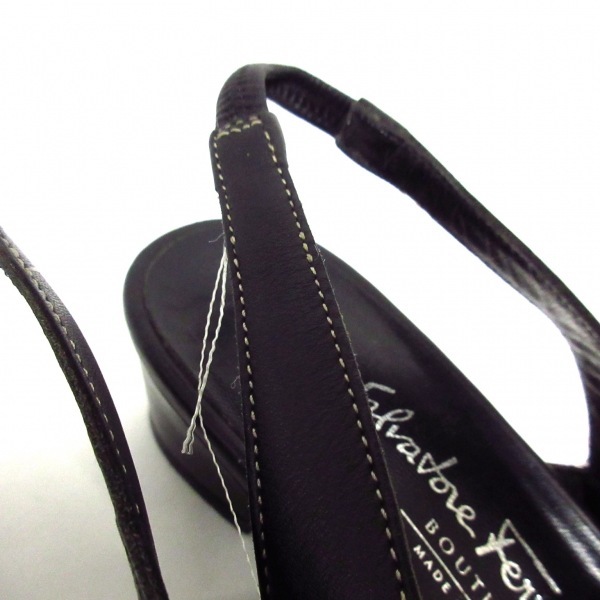 サルバトーレフェラガモ SalvatoreFerragamo サンダル 4 1/2C - レザー 黒 レディース 靴