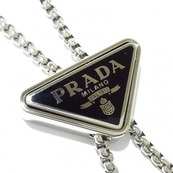 プラダ PRADA ネックレス 1PS052 メタルキーリング シルバー×黒 プラダ PRADA ネックレス 1PS052 メタルキーリング シルバー×黒