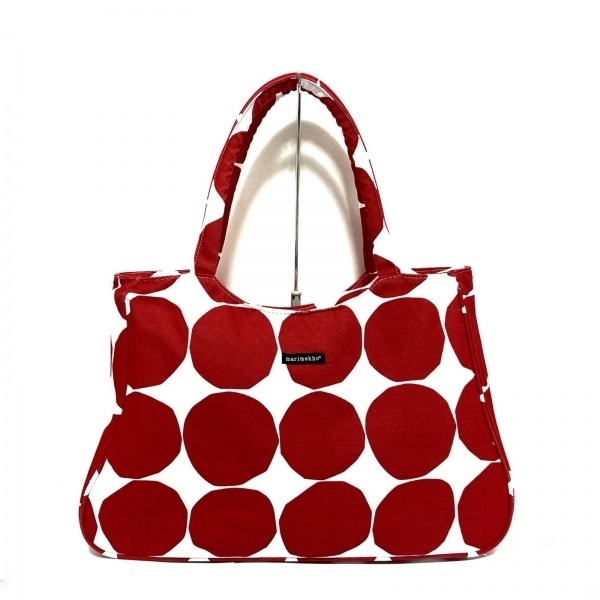 マリメッコ marimekko ショルダーバッグ - 白×レッド ドット柄 バッグ