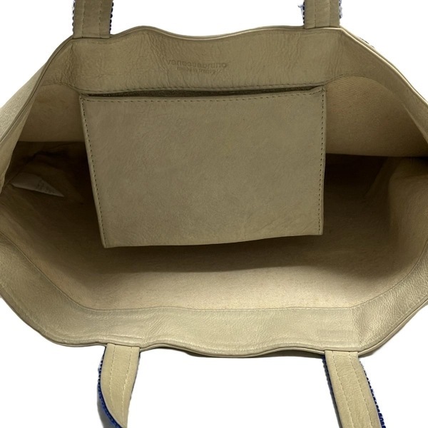  Vanessa Bruno vanessa bruno tote bag - leather ivory × blue bag 