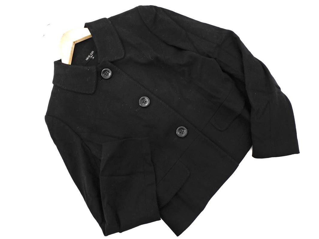 MICHEL KLEIN ミッシェルクラン ウール混 ステッチ ジャケット size9/黒 ◇■ ☆ eja1 レディース