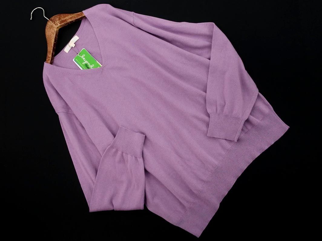 ネコポスOK 新品 grove グローブ Vネック ニット セーター sizeL/ラベンダー ◇■ ☆ eja1 レディース