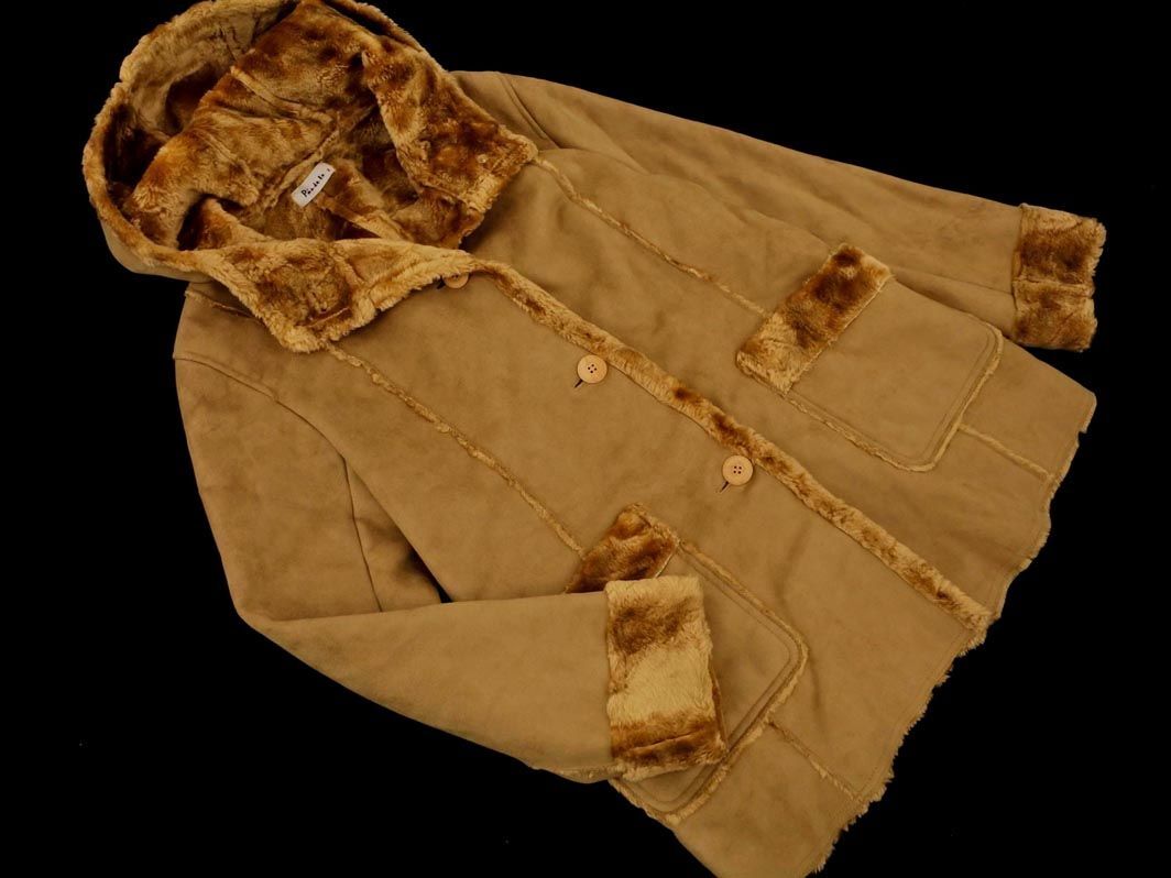 Pao?de?lo パオデロ ムートン調(diào) フーディー ジャケット size2/ベージュ ◆■ ☆ eid0 レディース