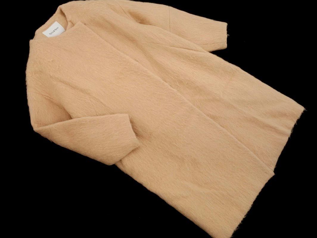 Spick & Span スピック＆スパン ウール混 ノーカラー コート size36/ベージュ ◇■ ☆ eid0 レディース