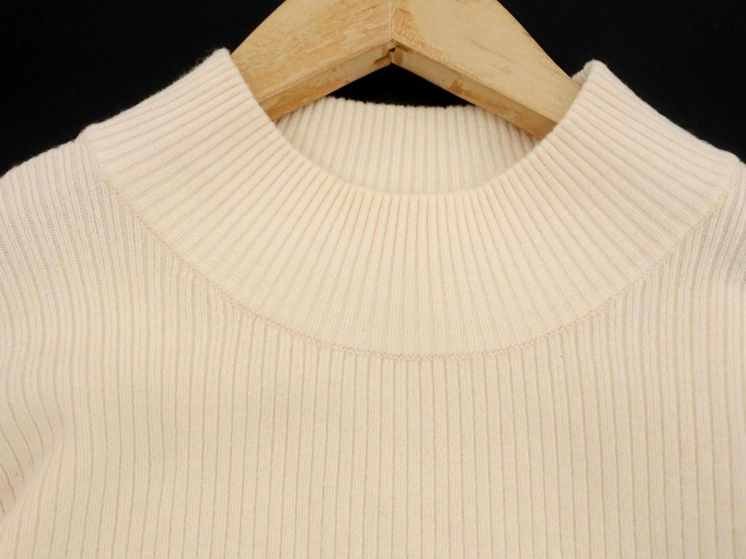 GLOBAL WORK グローバルワーク モックネック リブ ニット カットソー sizeM/オフホワイト ◇■ ☆ eja2 レディース
