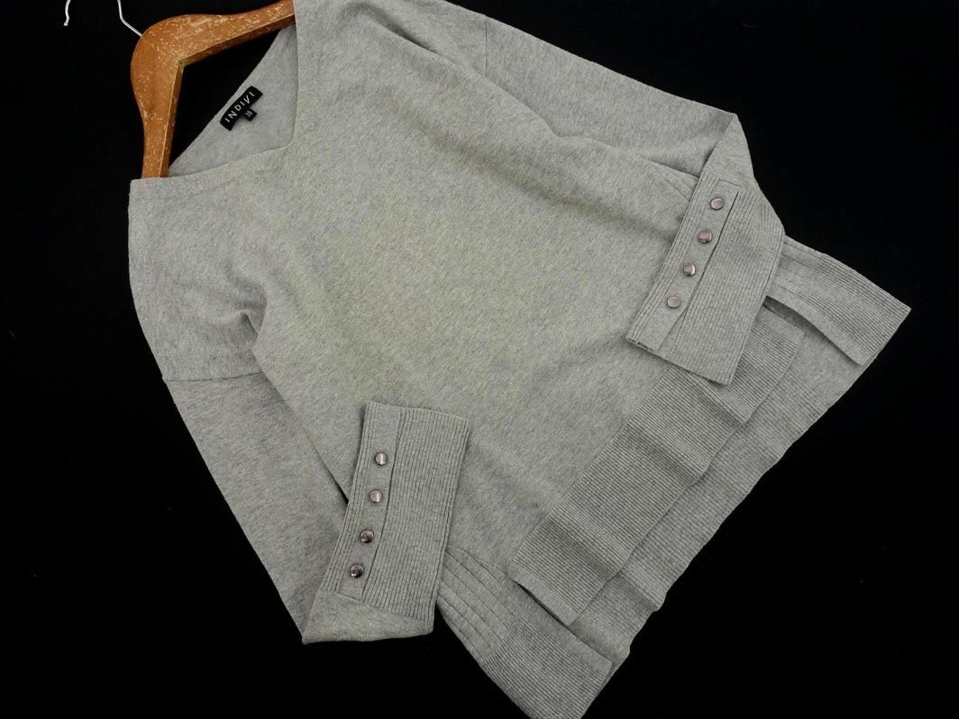 INDIVI インディヴィ Vネック ニット セーター size38/グレー ◇■ ☆ eja2 レディース