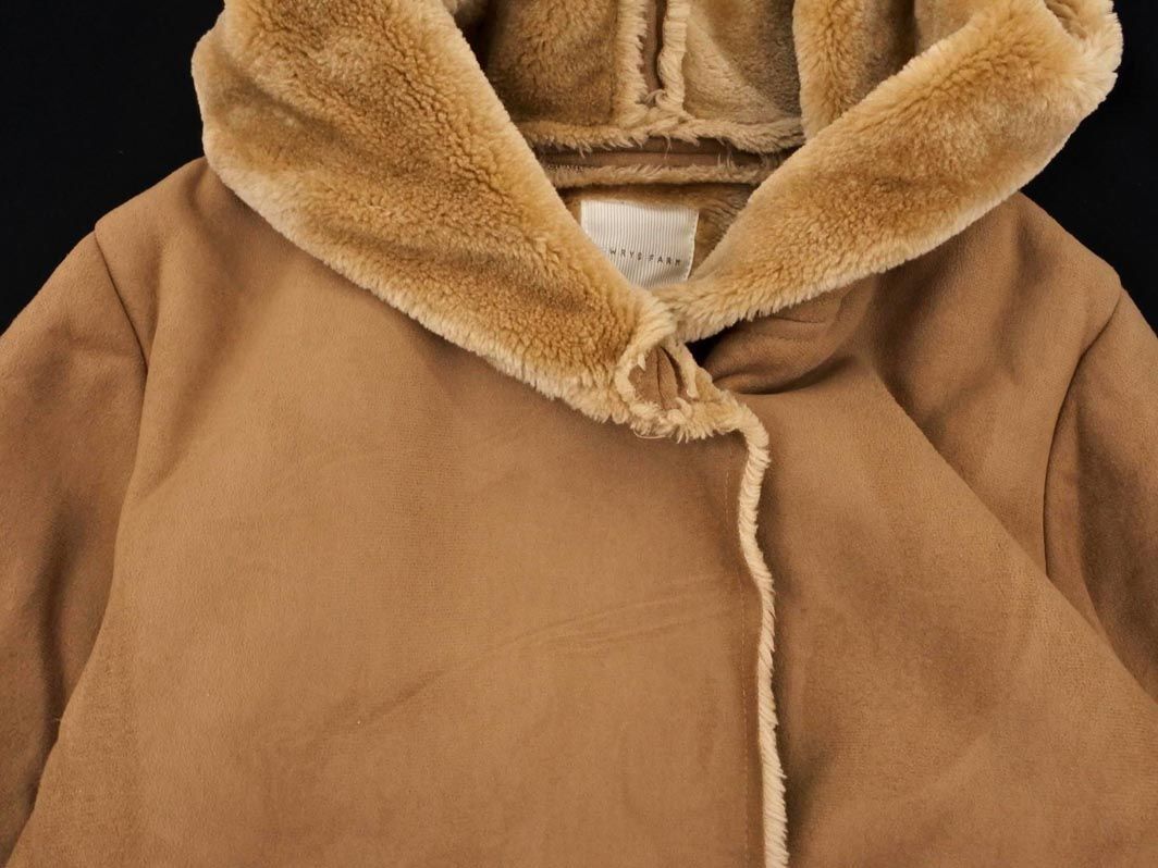 ローリーズファーム フェイクムートン ロング コート sizeM/ベージュ ◆■ ☆ eja2 レディース