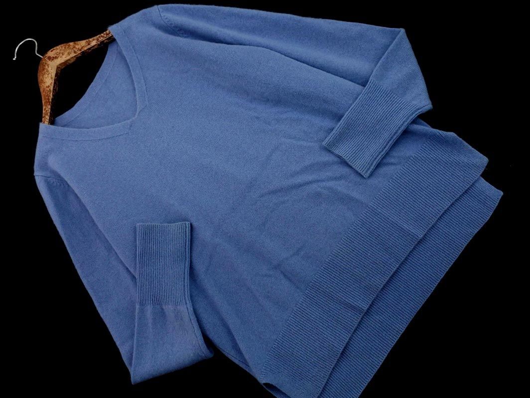 PARIGOT パリゴ カシミヤ100% Vネック ニット セーター sizeF/青 ◇■ ☆ eja2 レディース