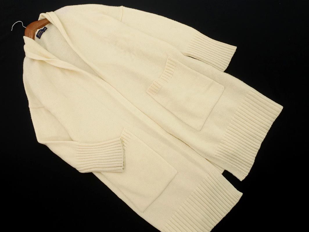 POLO RALPH LAUREN ポロ ラルフローレン ウール混 ニット ロング カーディガン sizeS/白 ◇■ ☆ eja2 レディース