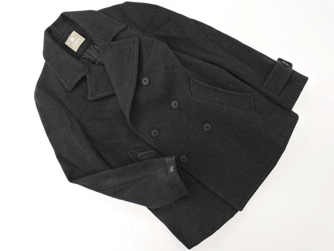 nano universe ナノユニバース 中綿 ピー コート sizeS/ダークグレー ◆■ ☆ eja2 メンズ