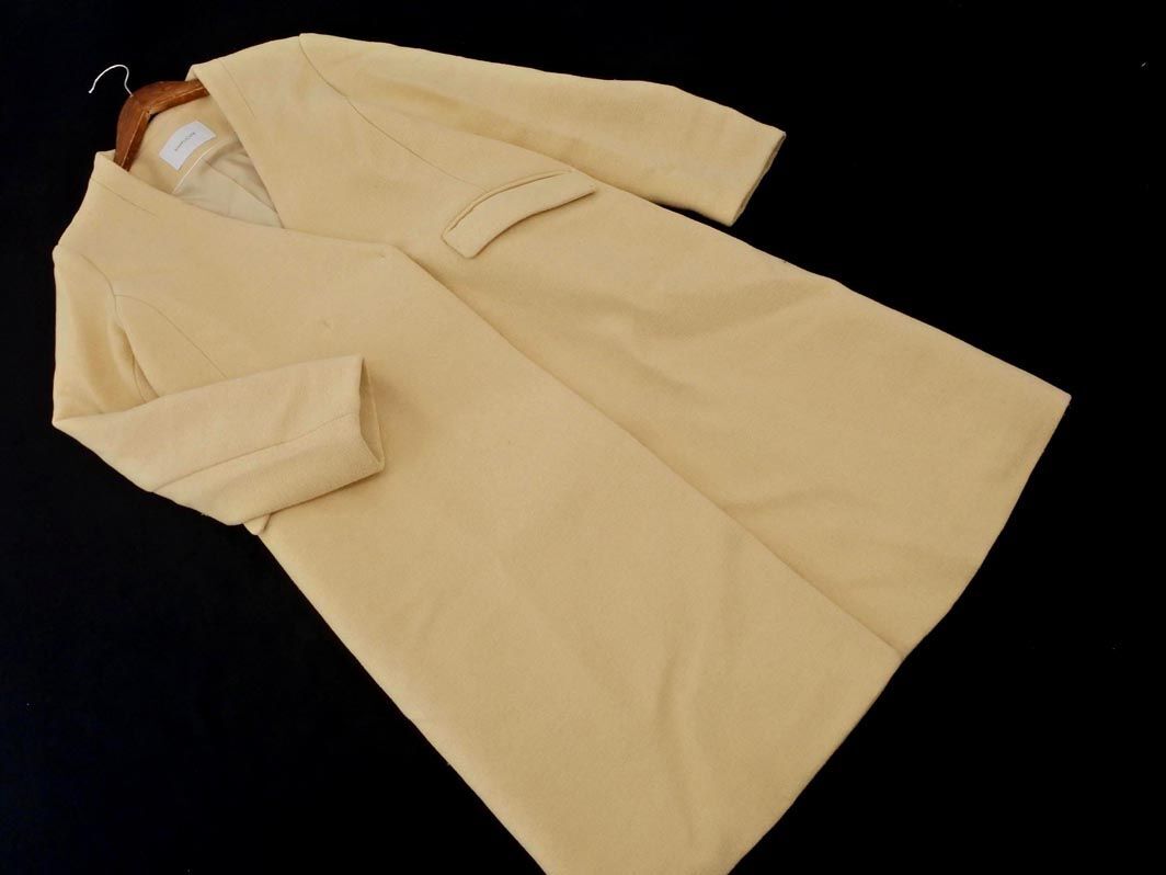 simplicite シンプリシテェ ウール混 ノーカラー コート sizeS/ベージュ ◆■ ☆ eja4 レディース