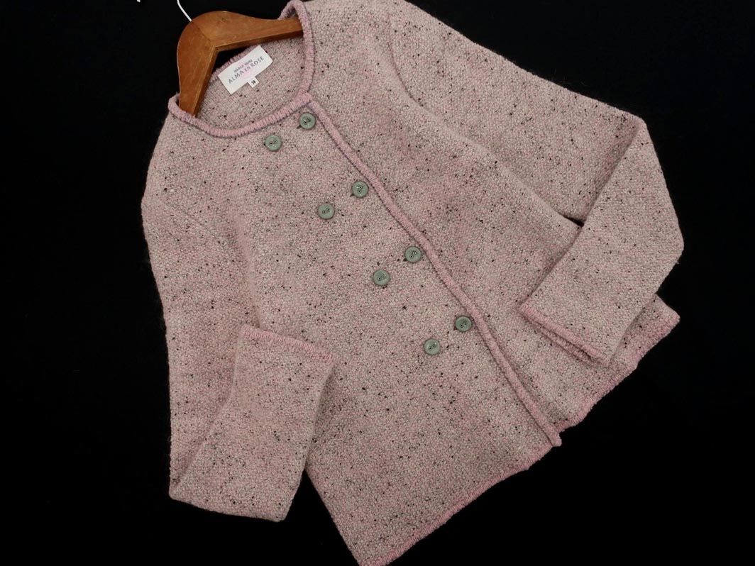 HANAE MORI ハナエモリ ALMA EN ROSE モヘア混 ニット カーディガン size38/ピンク ◇■ ☆ eja3 レディース
