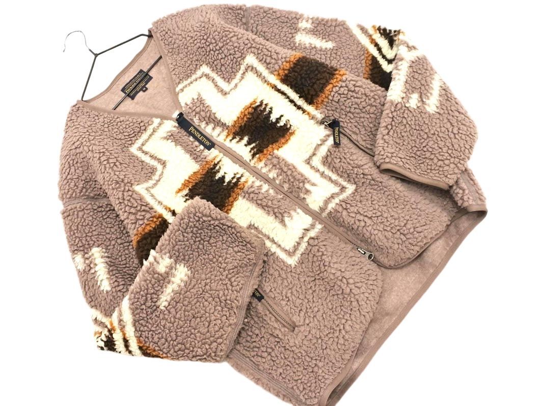 B:MING ｂｙ BEAMS 別注 PENDLETON ネイティブ柄 ボア ジャケット sizeM/モカ ◆■ ☆ eja8 レディース