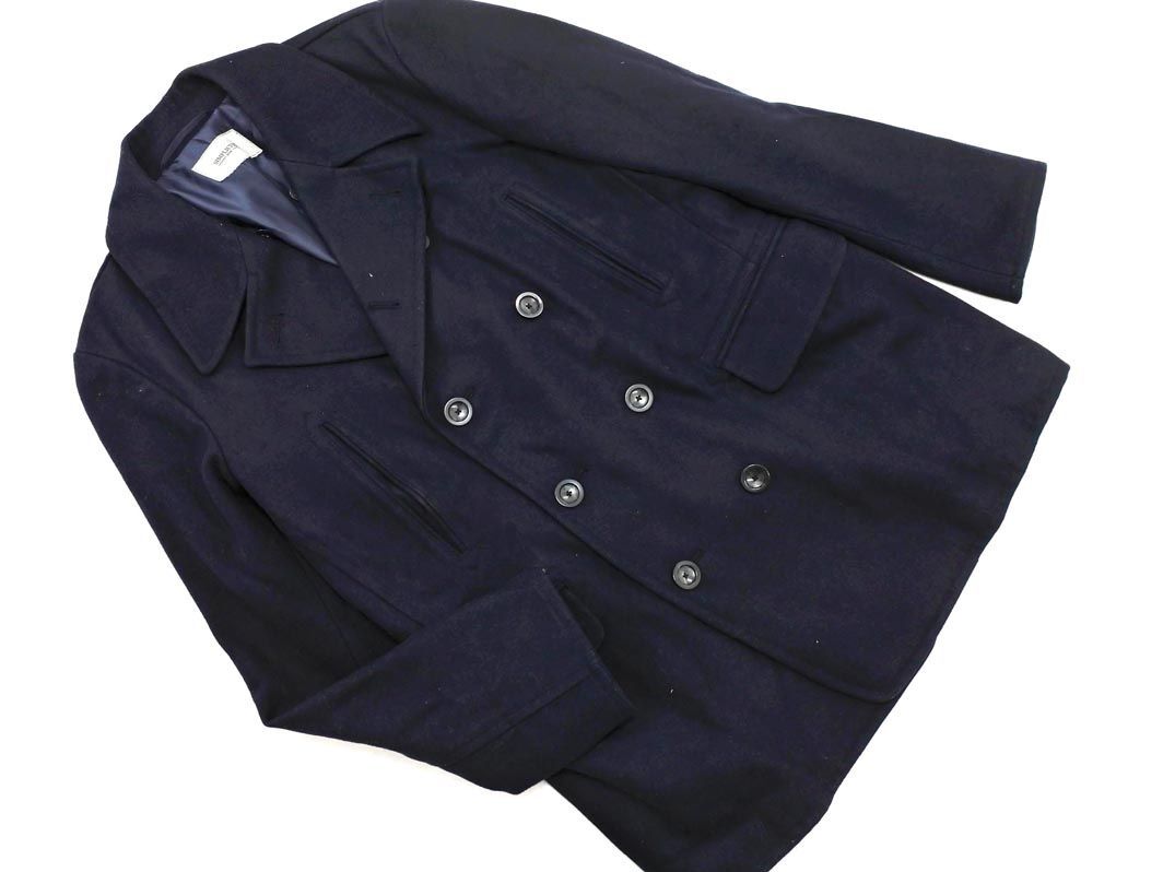 simplicite シンプリシテェ ウール混 ピー コート size50/濃紺 ◇■ ☆ eja8 レディース