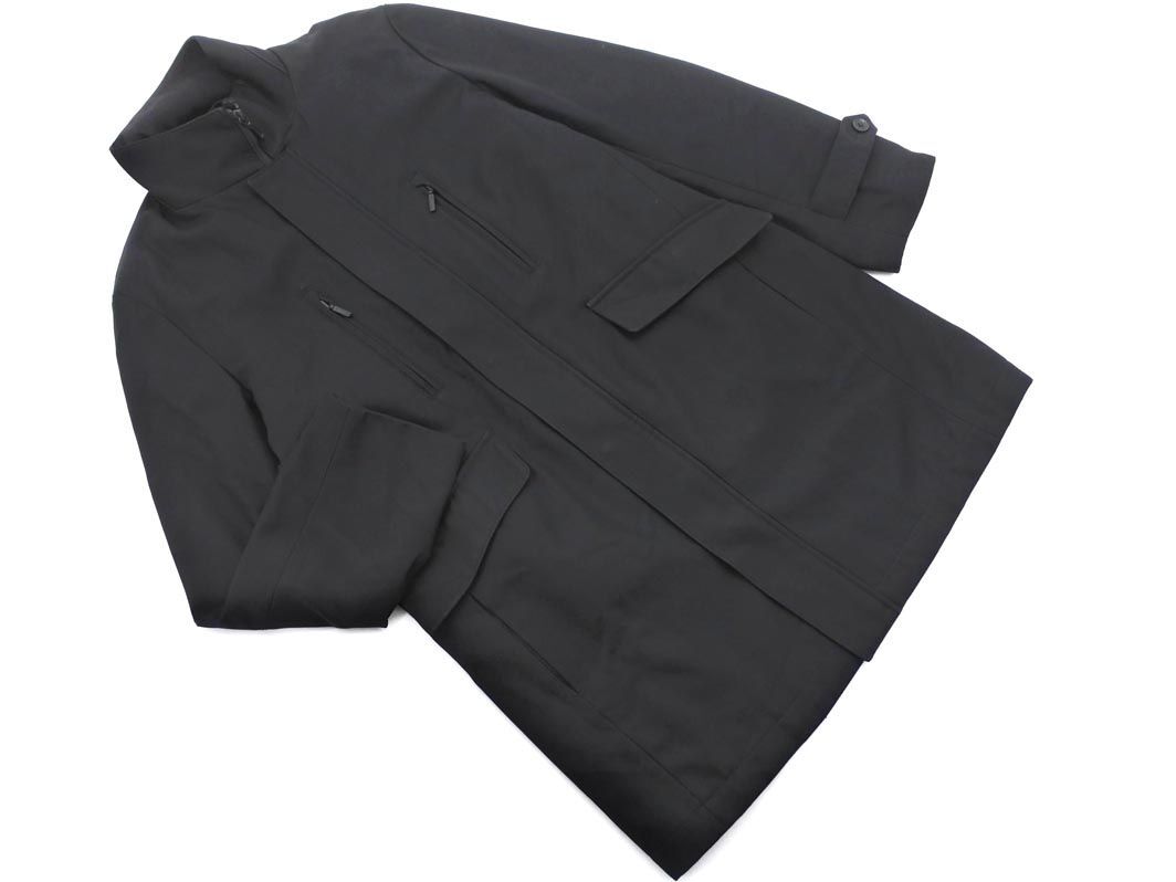 HIROKO KOSHINO ヒロココシノ ライナー付き スタンドカラー コート sizeM/黒 ◇■ ☆ eja9 メンズ