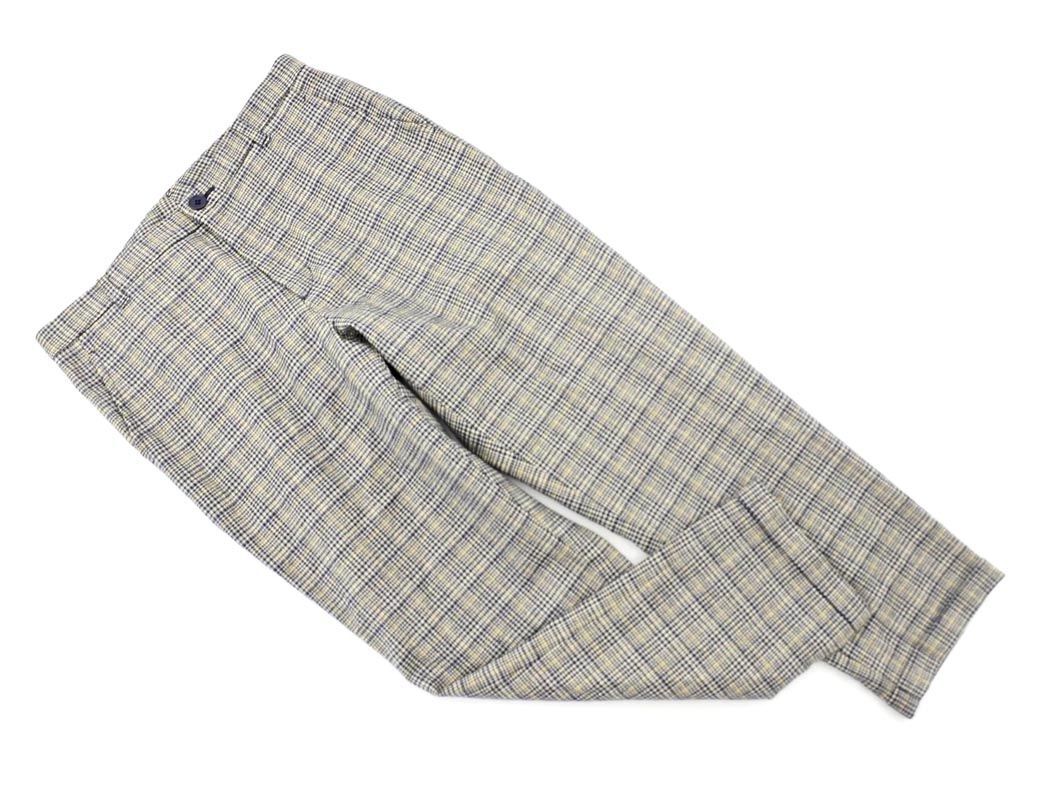 yoshie inaba ヨシエイナバ レキップ ウール混 チェック パンツ size40/紺ｘベージュ ◇■ ☆ ejb0 レディース
