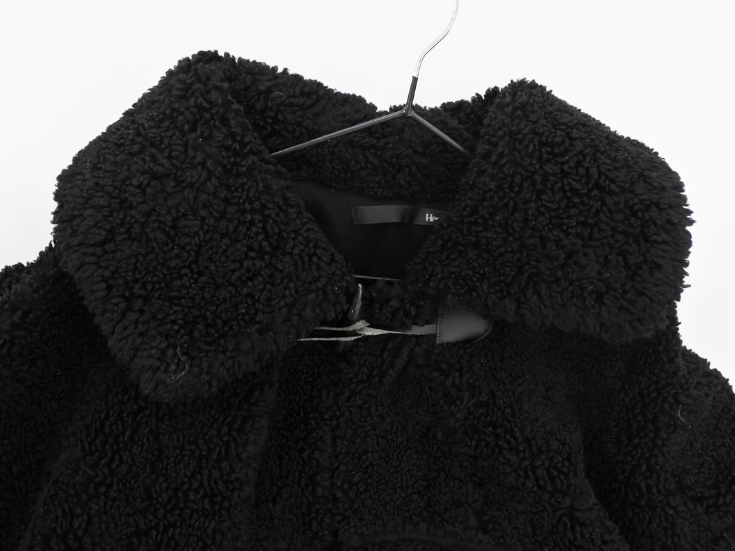Heather ヘザー ボア トグルボタン コート sizeF/黒 ◆■ ☆ ejb5 レディース