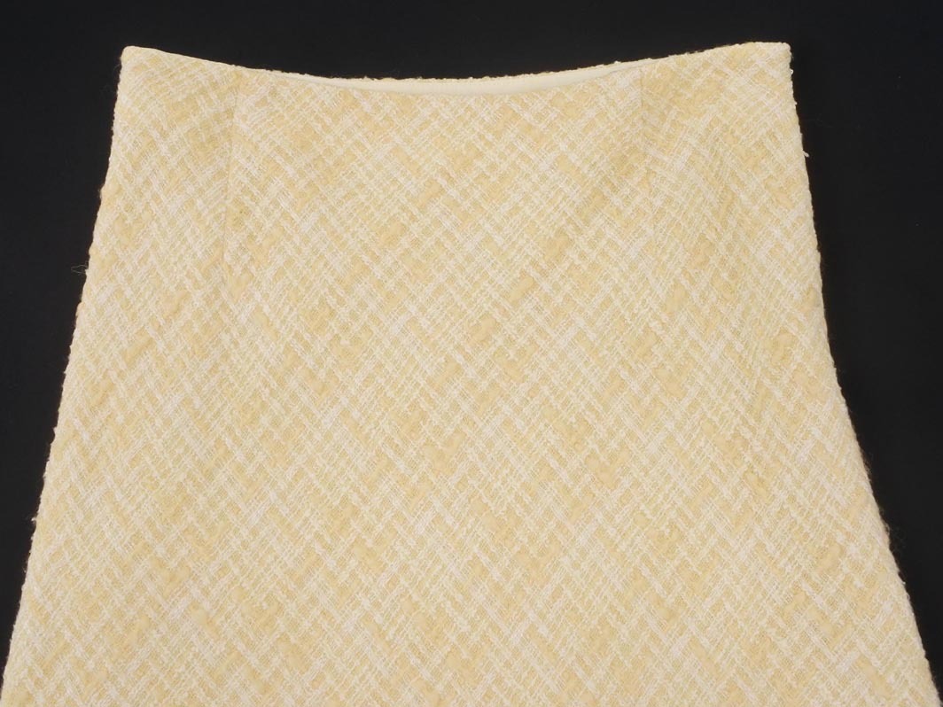 ANAYI アナイ ウール混 チェック Aライン 臺形 スカート size38/クリーム ◇■ ☆ ejb6 レディース