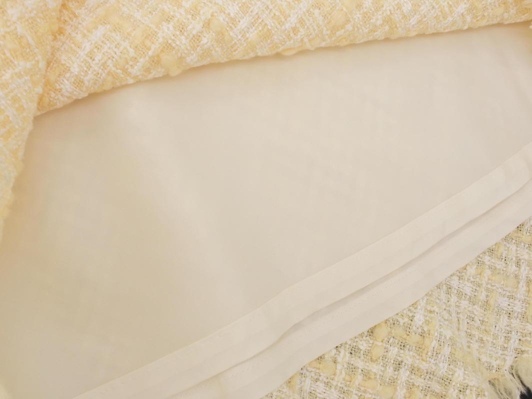 ANAYI アナイ ウール混 チェック Aライン 臺形 スカート size38/クリーム ◇■ ☆ ejb6 レディース