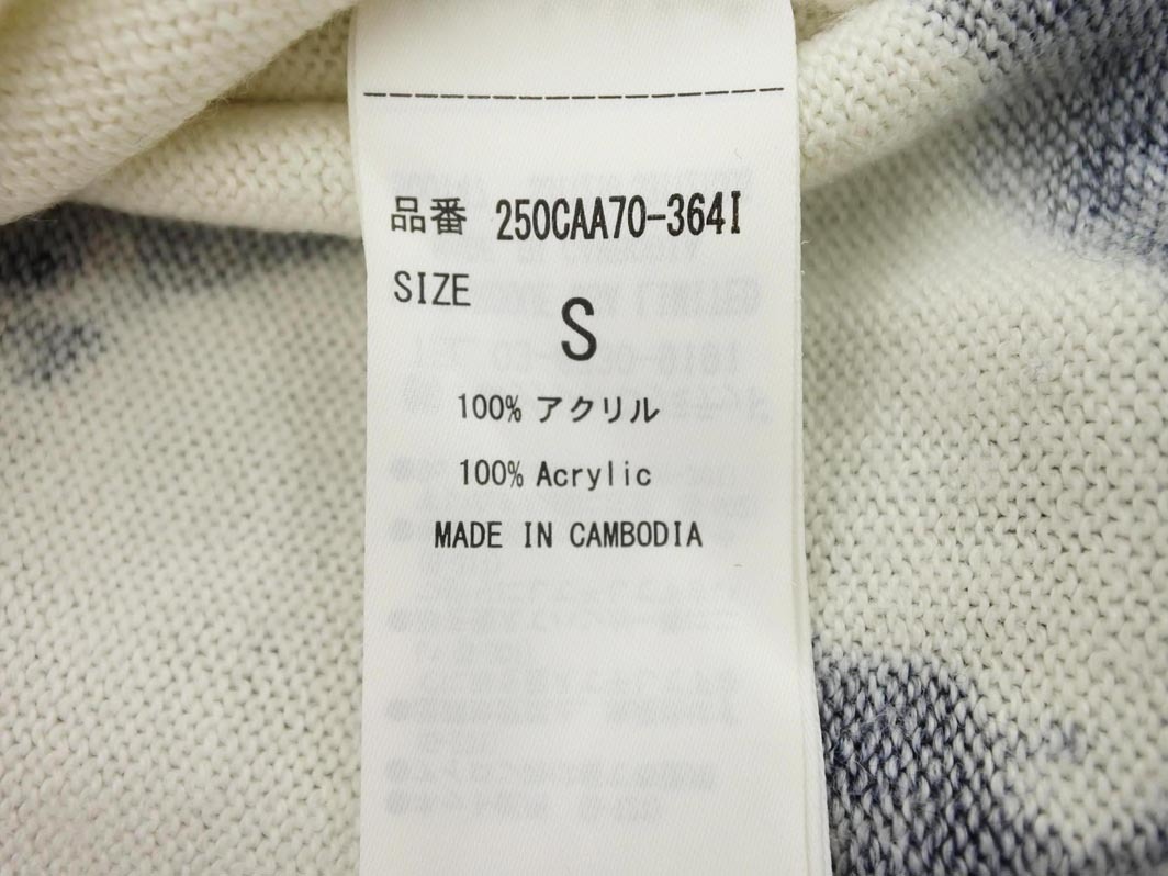 ネコポスOK AZUL BY MOUSSY アズールバイマウジー Vネック 花柄 ニット カットソー sizeS/白ｘ黒 ◇■ ☆ ejb6 レディース