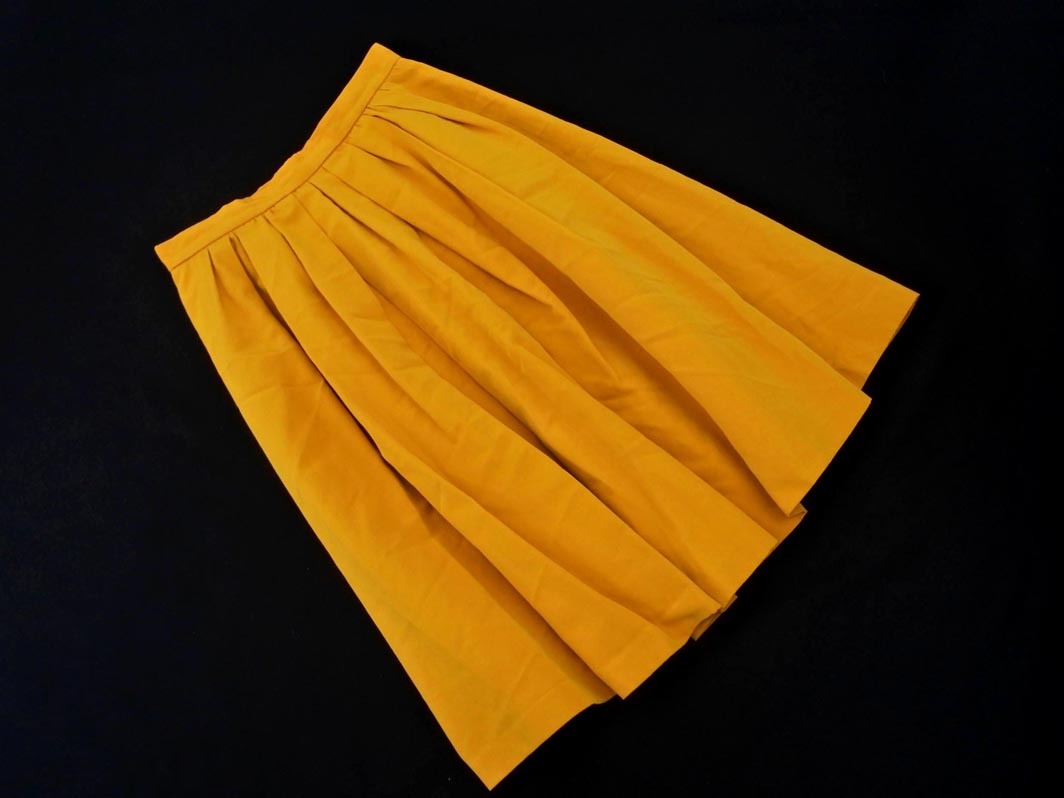 Apuweiser-riche アプワイザーリッシェ タック フレア スカート size1/マスタード ■■ ☆ ejb7 レディース