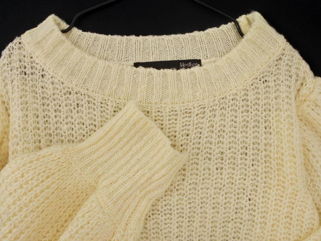 Heather ヘザー ショート丈 ニット セーター sizeF/白 ◇■ ☆ ejb7 レディース