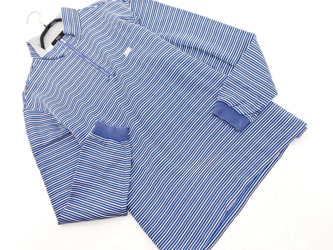 23区 SPORT 23区 スポーツ ボタン ハーフジップ ハイネック カットソー size3/白ｘ紺 ◇■ ☆ ejc1 メンズ