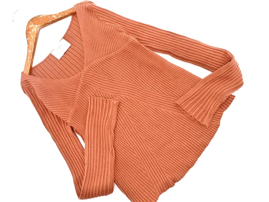 STUDIOUS ステュディオス Vネック ニット セーター size0/テラコッタ ◇■ ☆ ejc1 レディース