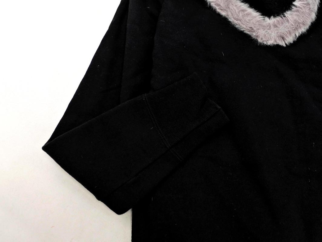 JILLSTUART ジルスチュアート フェイクファー トレーナー プルオーバー スウェット sizeM/黒 ◇■ ☆ ejc1 レディース