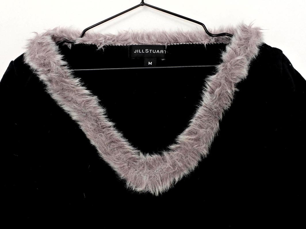 JILLSTUART ジルスチュアート フェイクファー トレーナー プルオーバー スウェット sizeM/黒 ◇■ ☆ ejc1 レディース