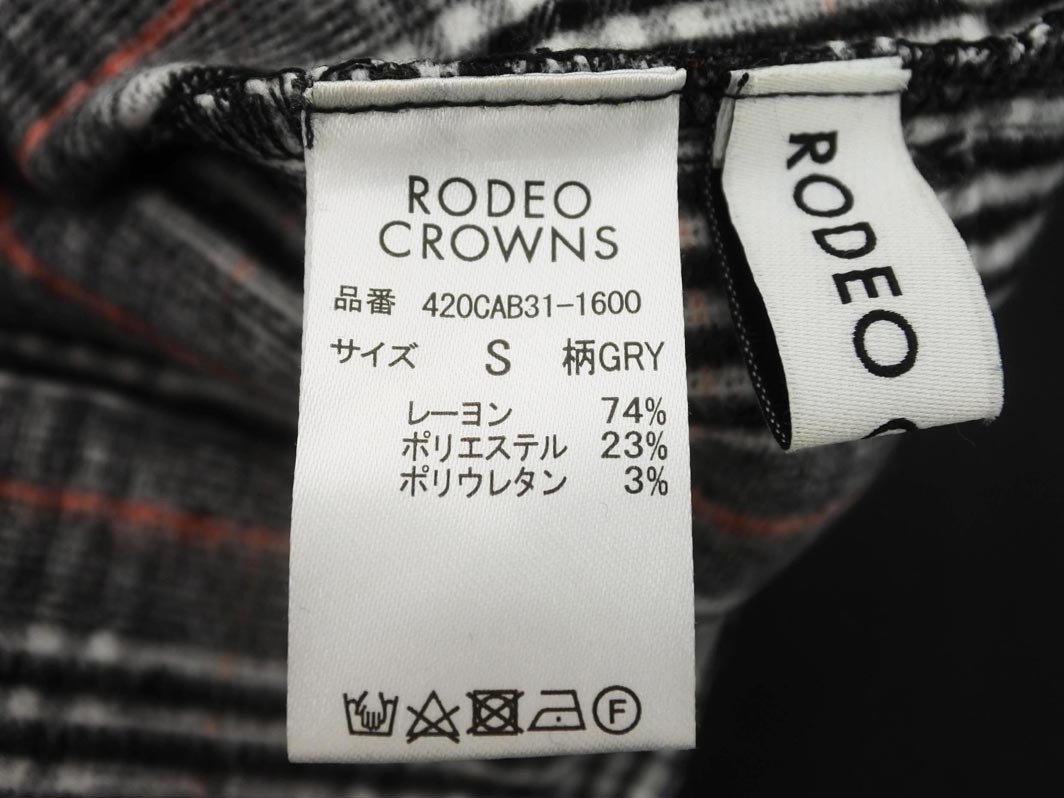 RODEO CROWNS ロデオクラウンズ 里起毛 チェック スキニー パンツ sizeS/グレー ◇■ ☆ ejc2 レディース