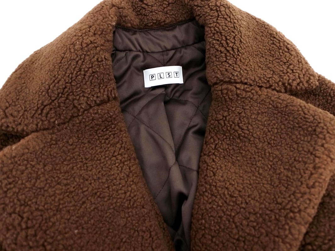 PLST プラステ テディベアコート ボア コート sizeS/ブラウン ◆■◎ ☆ ejc2 レディース