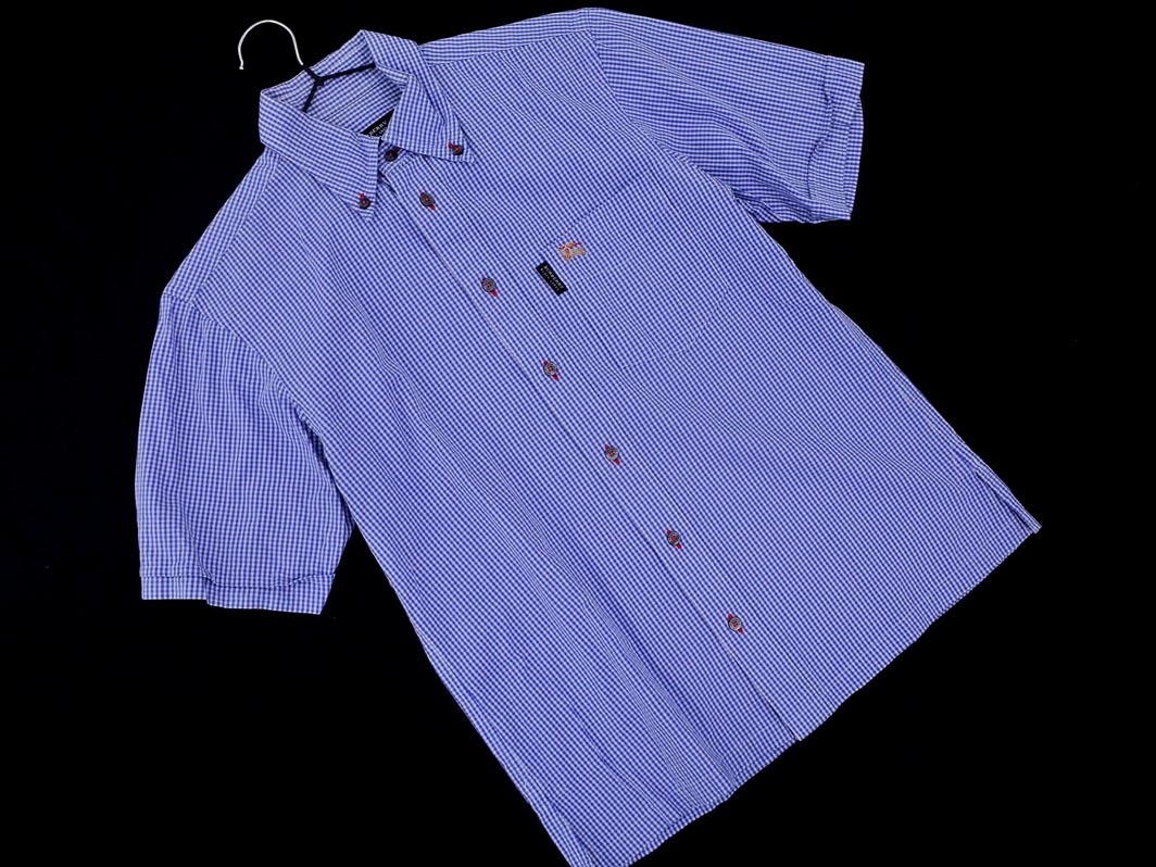 ネコポスOK BURBERRY バーバリー BLACK LABEL ブラックレーベル ギンガムチェック シャツ size1/白ｘ青 ■◆ ☆ ejc1 メンズ