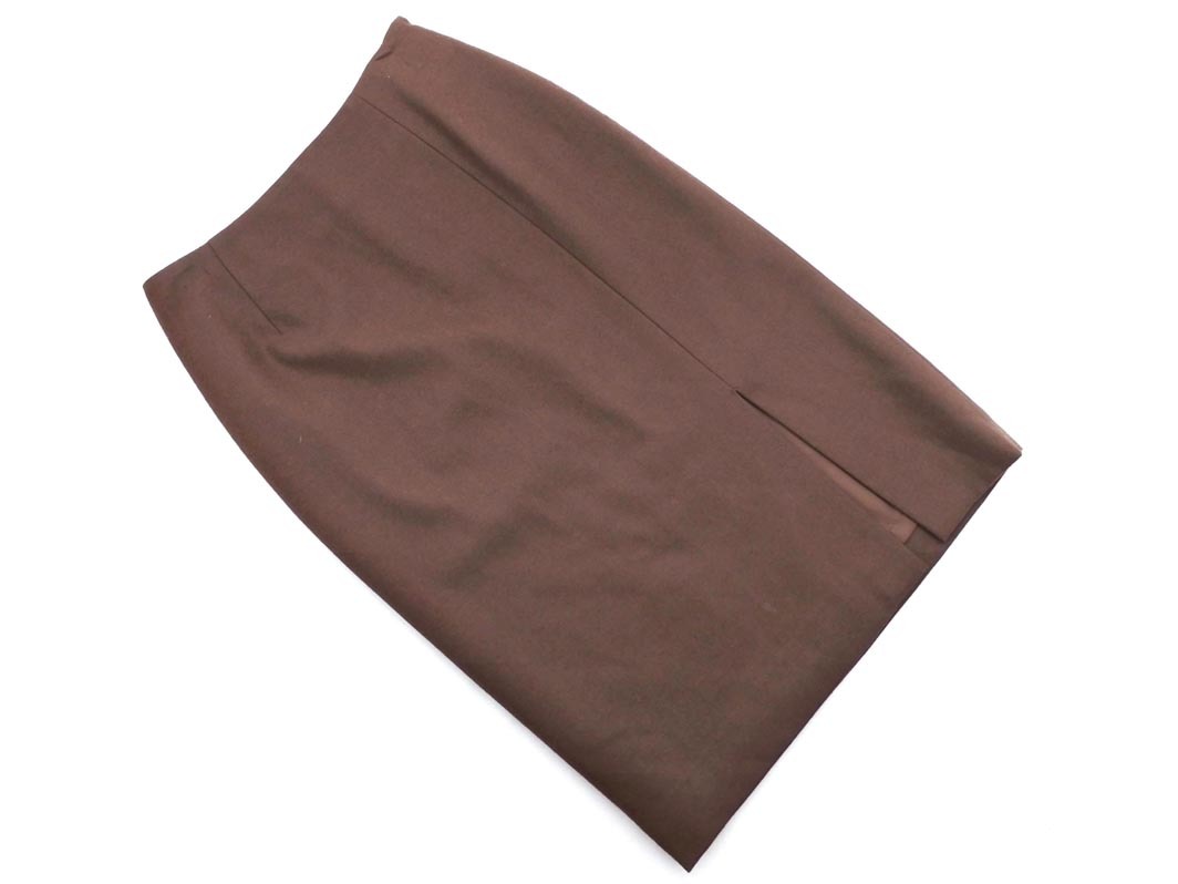 ネコポスOK CLATHAS クレイサス ウール混 スリット タイト スカート size36/茶 ◇■ ☆ ejc8 レディース