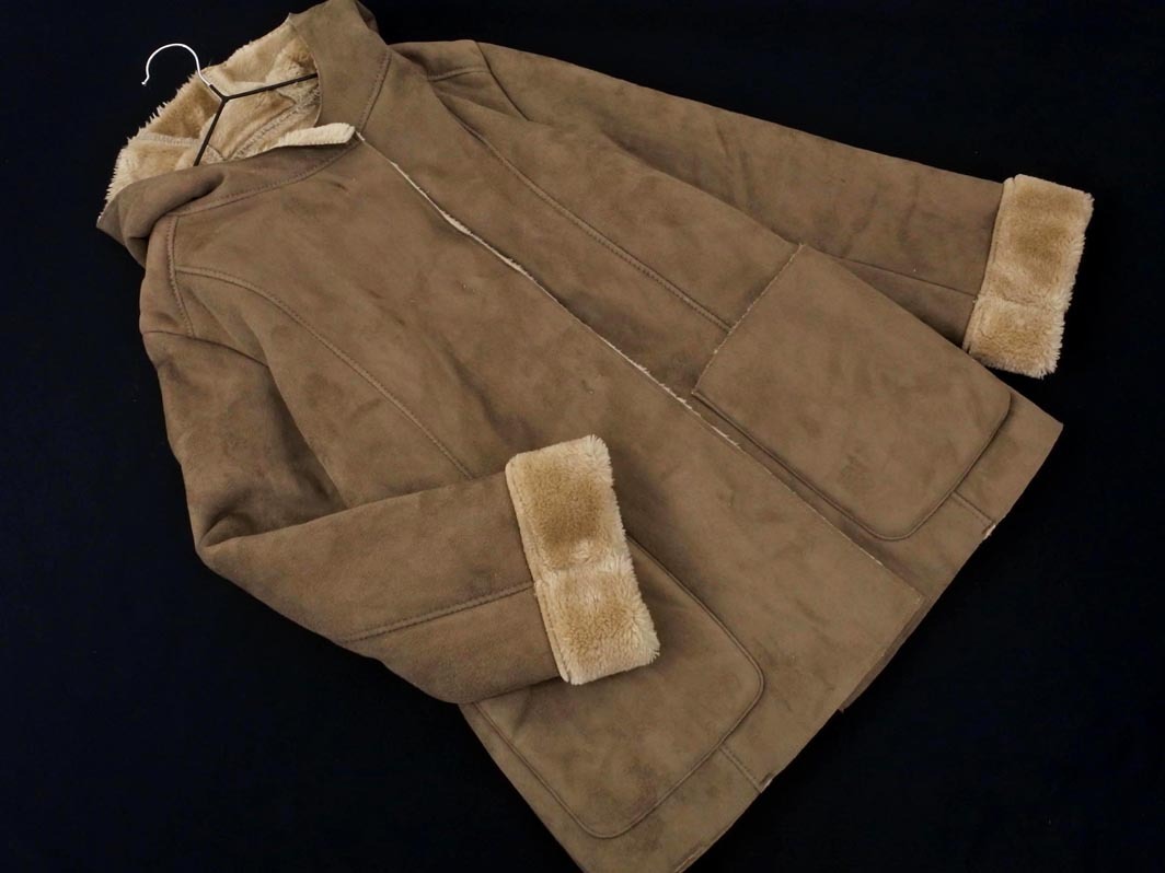 Bou Jeloud ブージュルード ムートン調 フーディ ジャケット size40/ブラウン ◇■ ☆ ejd0 レディース