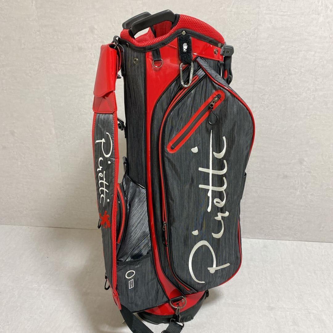 新品・未使用 Piretti キャディバッグ 黒/赤 ピレッティ 美品】 Piretti ピレッティ スタンド式 キャディバッグ パター