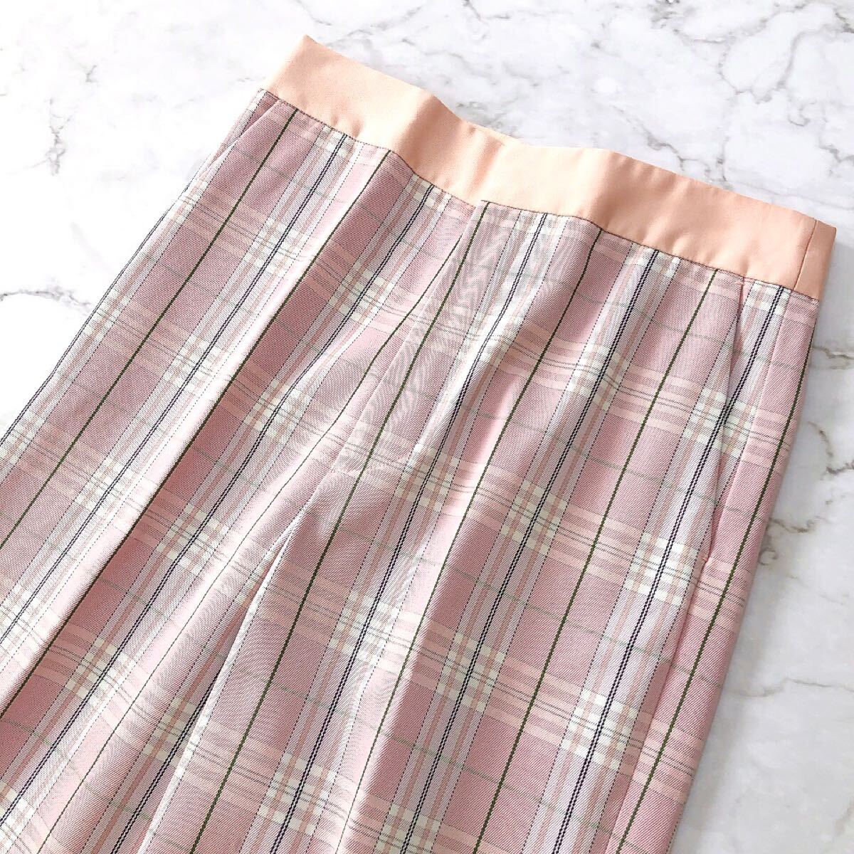 Drawer ドゥロワー タータン チェック ワイド パンツコットン100 Drawer ドゥロワー タータン チェック ワイド パンツコットン100