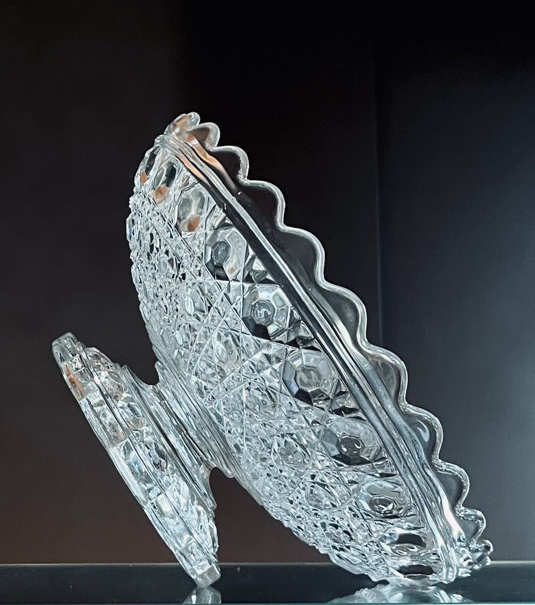 Baccarat　オールドバカラ/※美品　ディアマン 大型フルーツコンポート 輝くオールドバカラ ディアマンカレのコンポート#1 【19世紀後半