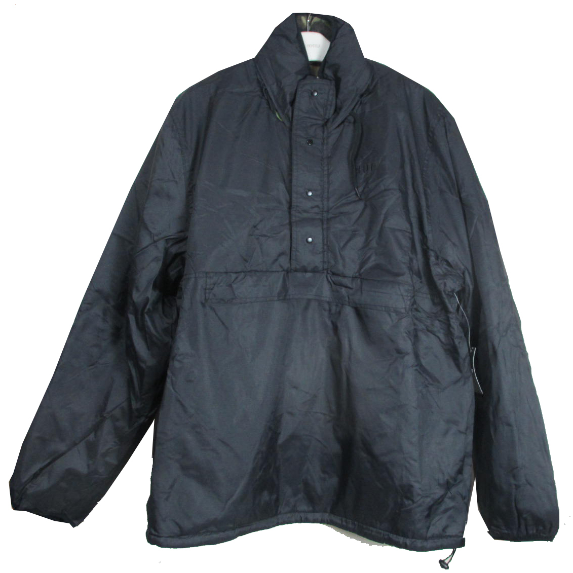 即納HUF(ハフ)KUMO リバーシブル 1/4 ZIP JACKET BLACK/迷彩 新品処分HUF KUMO リバーシブル 1/4 ZIP JACKET BLACK/迷彩