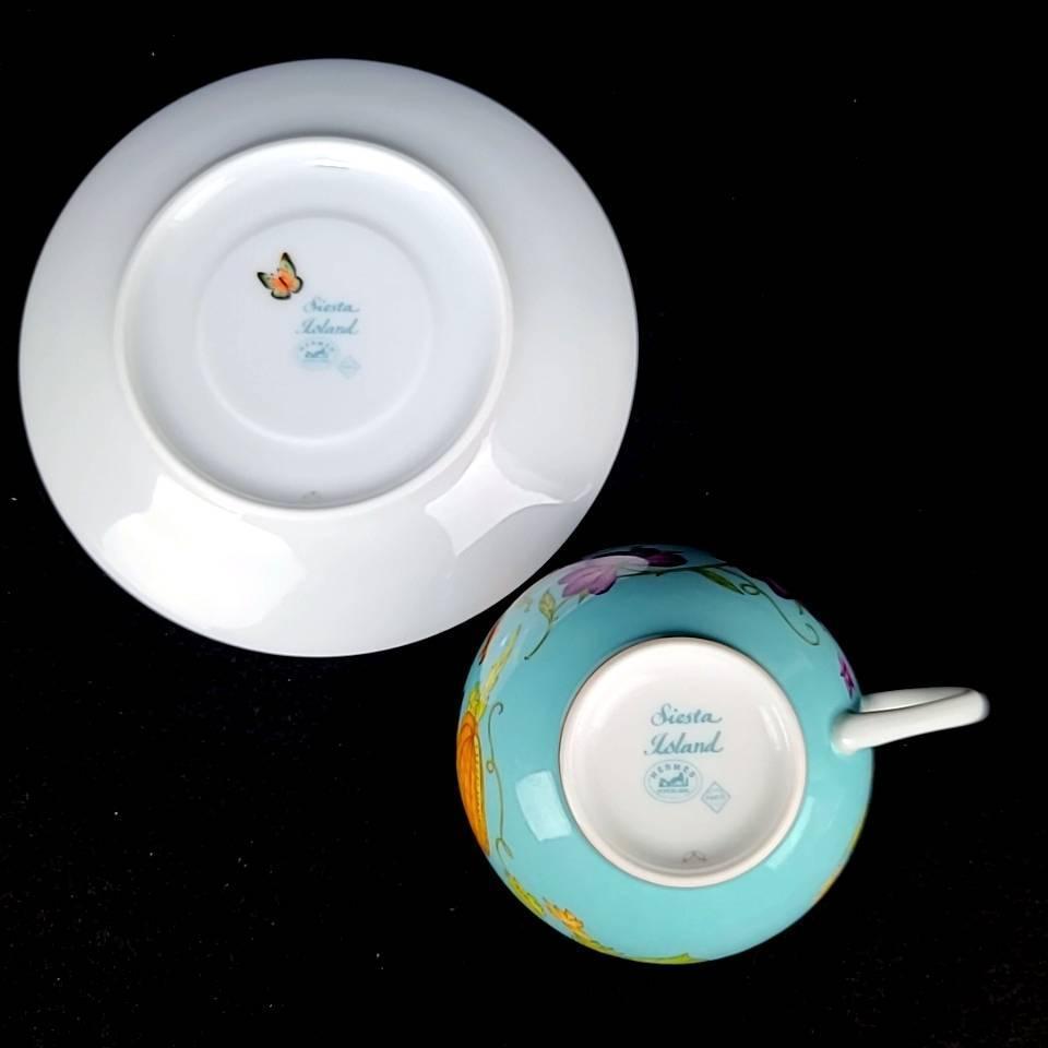 良品 エルメス HERMES シエスタアイランド ターコイズ カップ 良品 エルメス HERMES シエスタアイランド ターコイズ カップ