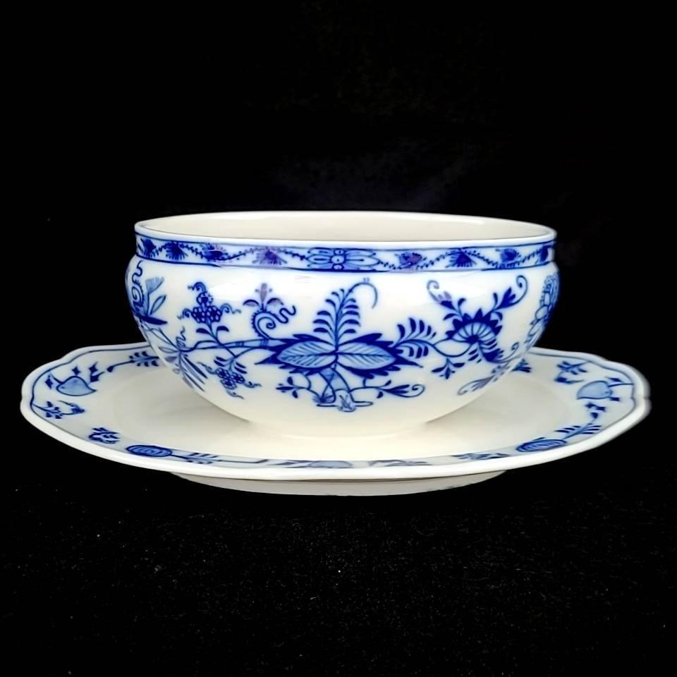 良品 マイセン Meissen ブルーオニオン ソースポット ソーサー 良品 マイセン Meissen ブルーオニオン ソースポット ソーサー