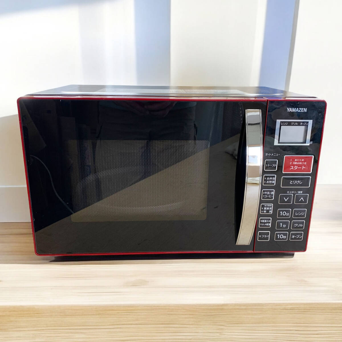 24C687_ジ5 YAMAZEN 山善 オーブンレンジ MOR-Y165 2018年製 ターンテーブル式 ヘルツフリー 電子レンジ 現状品 中古_画像1