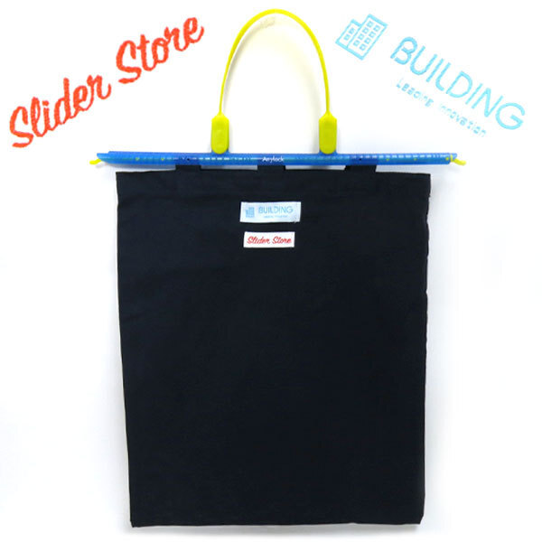 BUILDING × SLIDER STORE スライド式スティックジッパー暖簾トート ネイビー ビルディング スライダー ストア トートバッグ