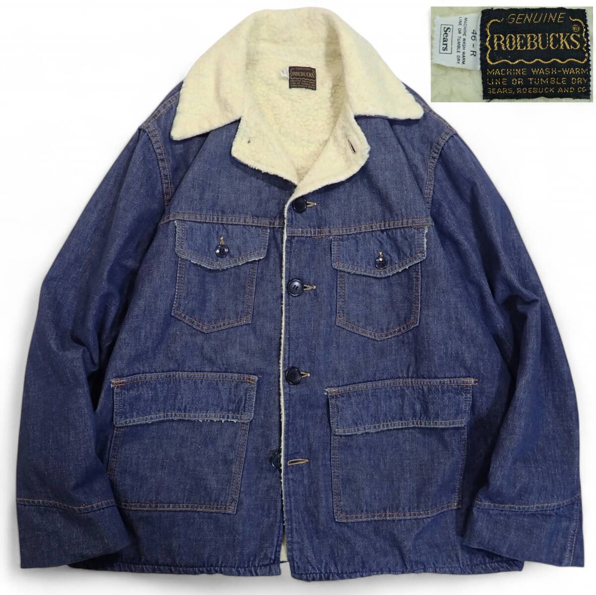 6200/ROEBUCKS 70sビンテージ デニムカバーオール ジャケット 6200/ROEBUCKS 70sビンテージ デニムカバーオール ジャケット