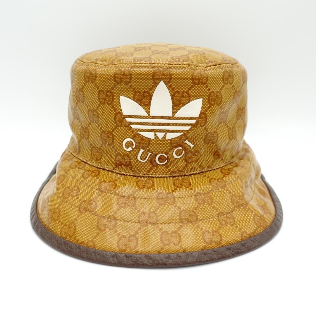 【GUCCI × adidas】GGパターン バケットハット コラボ限定品 GUCCI adidas グッチ アディダス GGクリスタル バケットハット
