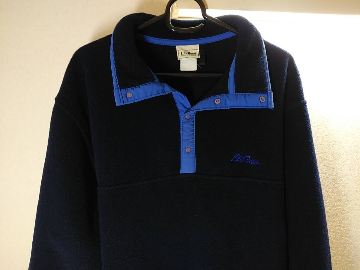【メーカー再生品】 着用回数が少ない通常の古着程度保管品★90s vintage★L.L.Bean★エルエルビーン★フリース★紺 男性用